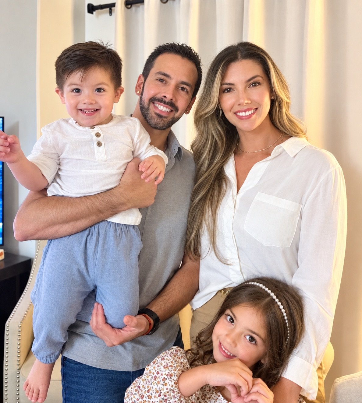 The Family Circle founder's family together at home
